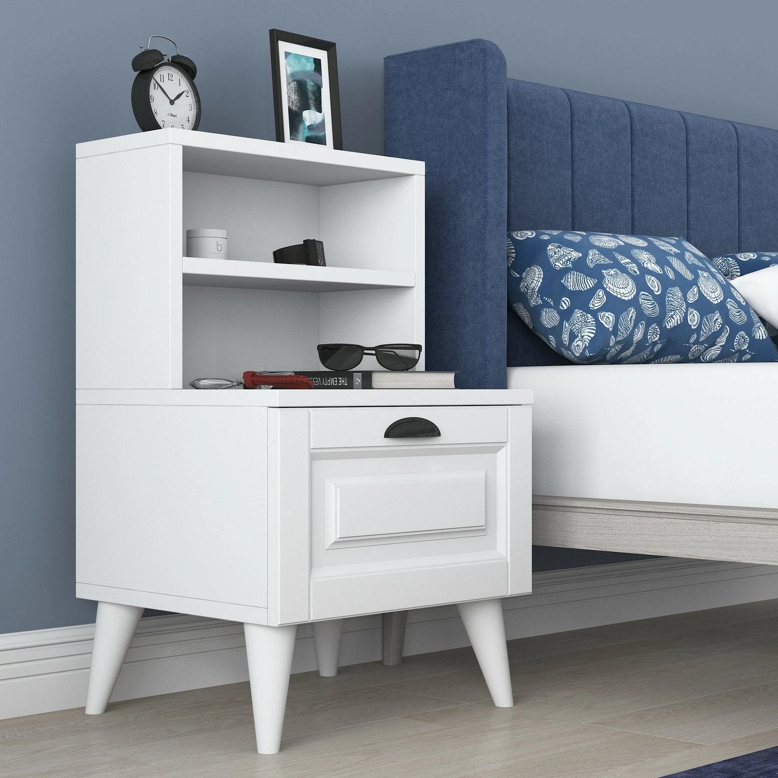 Komodinë natës Hanah Home, BD105 - 2785, e bardhë