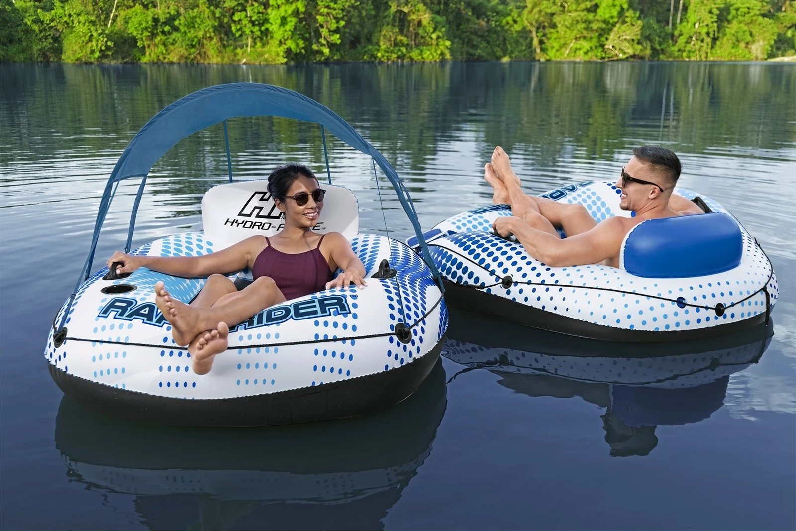 Gomone fryrëse Bestway Hydro-Force Rapid Rider me hije të lëvizshme, 1.23 m, shumëngjyrëshe