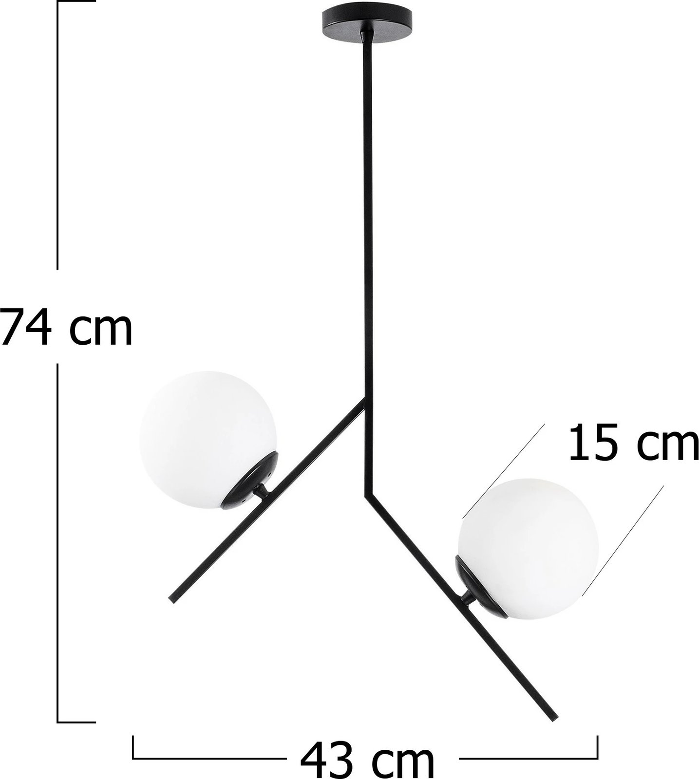 Llambë tavani Opviq, Dolunay - 144-AV, dizajn industrial skandinav, e zezë