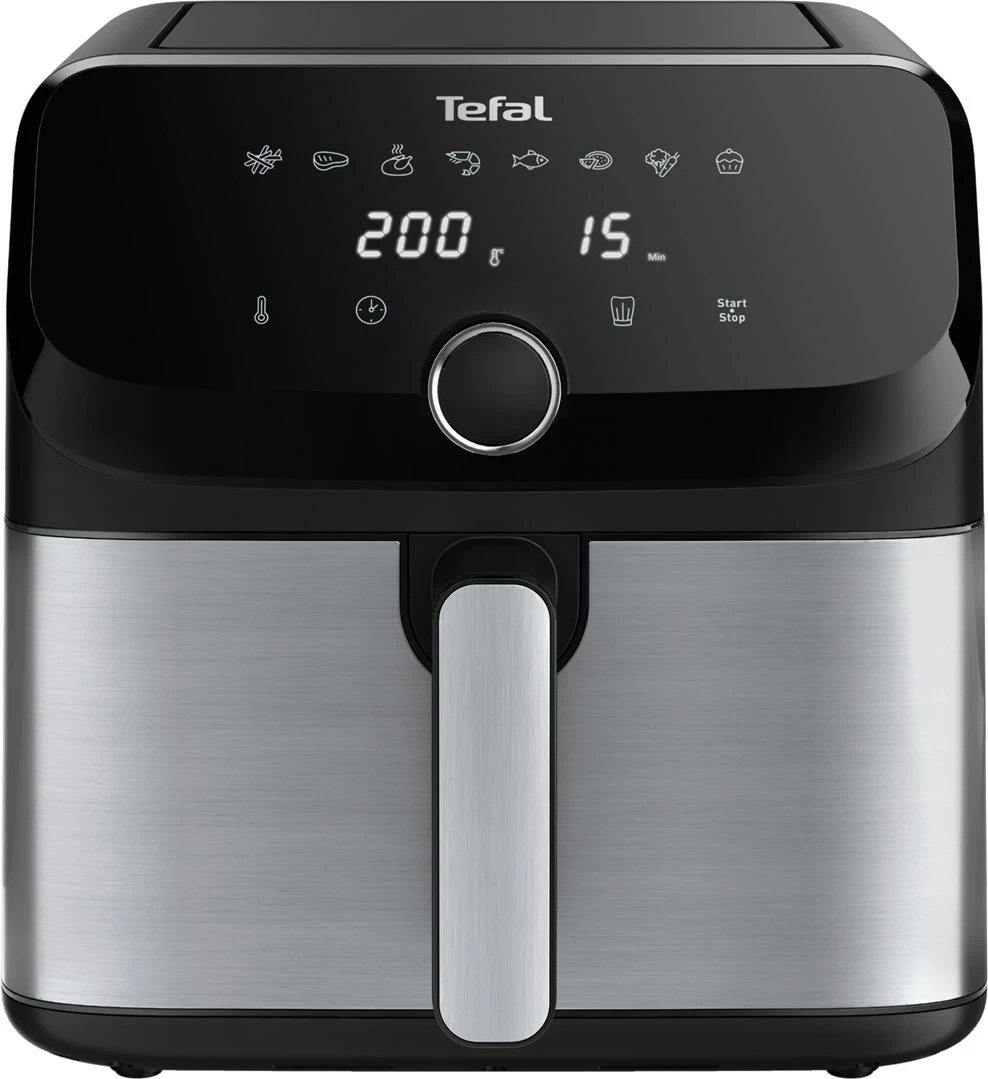 Fritezë me ajër të nxehtë Tefal Easy Fry Mega EY855D10, 7.5 L, E zezë, Inox