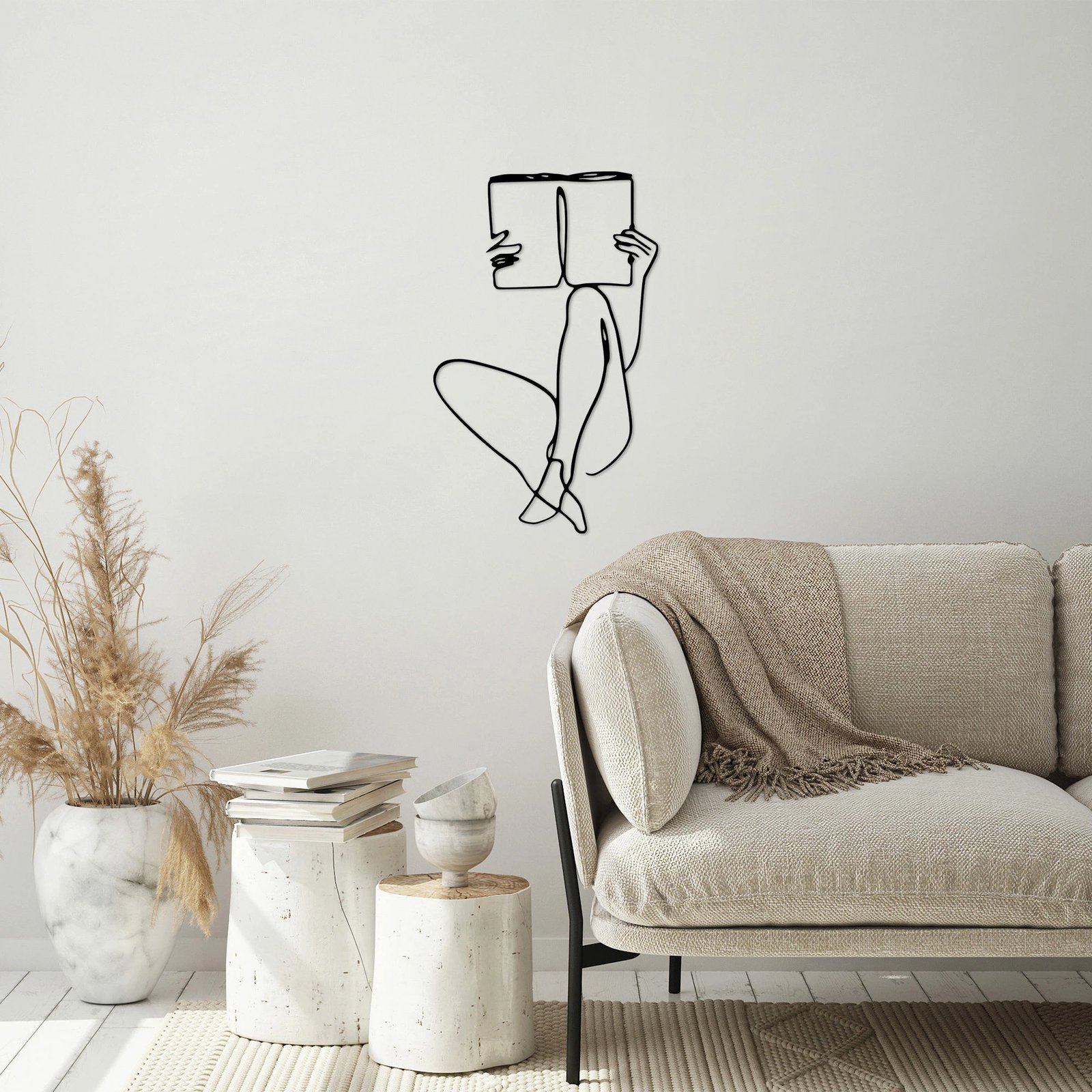 Aksesor muri dekorativ prej metali, Wallity, lexues libri, 494