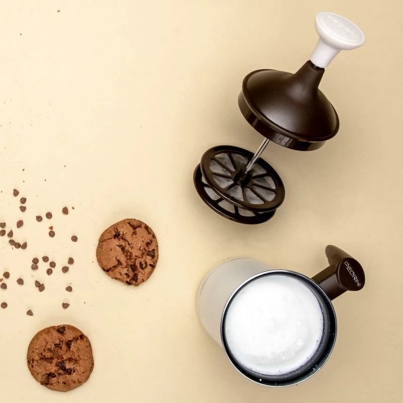 Shkumues qumështi manual, PEDRINI, 02CF043, 500 ml, kafe/bezhë