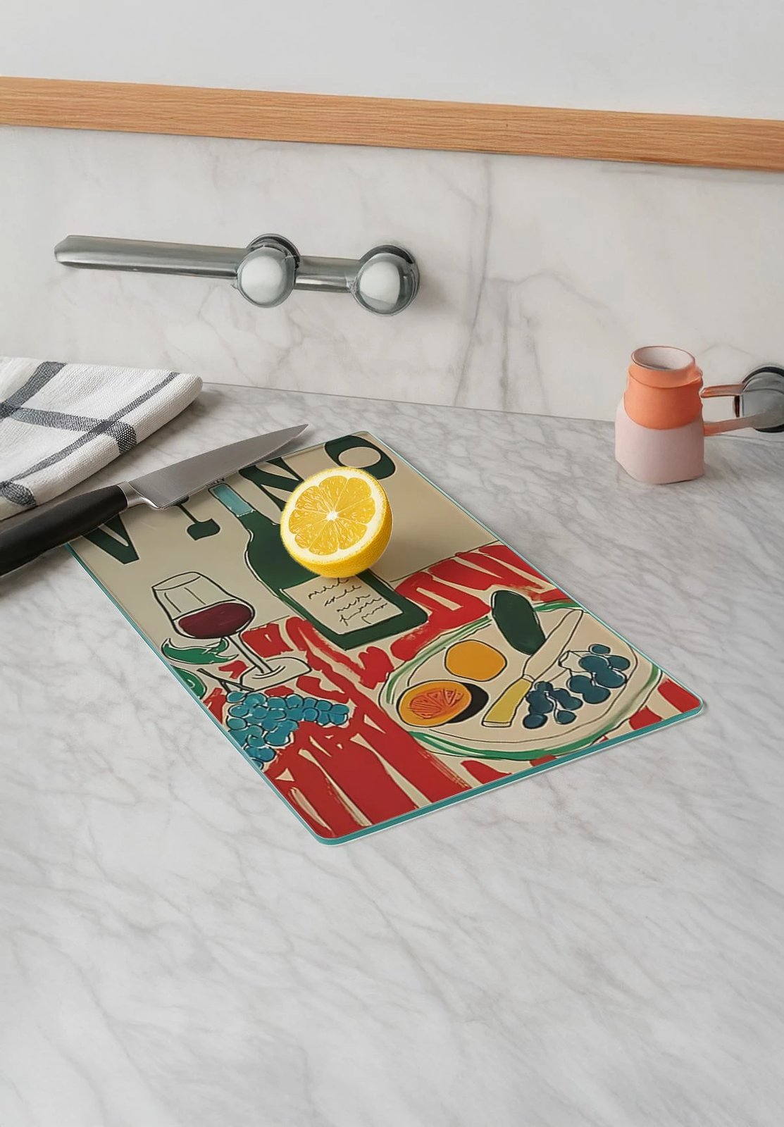 Dërrasë prerëse Hermia, qelq i temperuar, shumëngjyrëshe, Kes-00035, 30x40cm Dërrasë prerëse Hermia, qelq i temperuar, shumëngjyrëshe, Kes-00035, 30x40cm