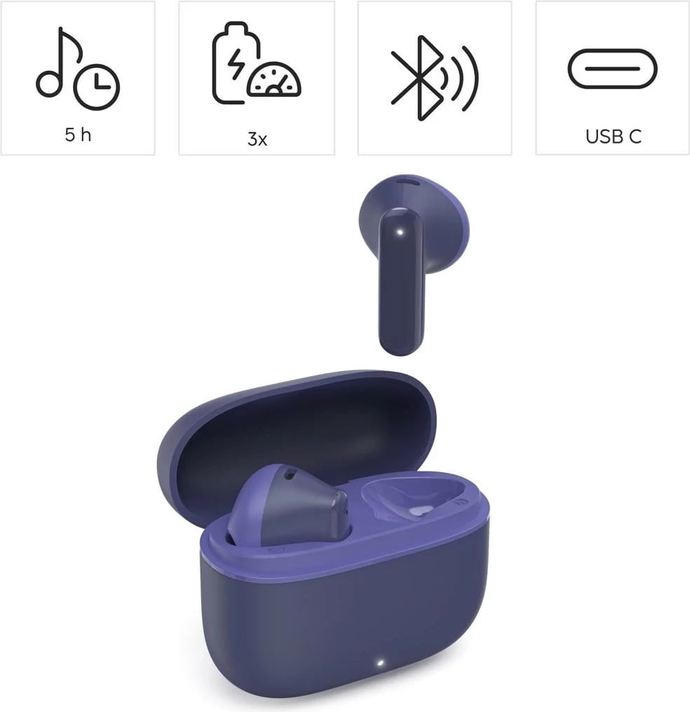 Kufje Hama True Wireless Freedom Light II, Bluetooth 5.3, ngjyrë kaltër