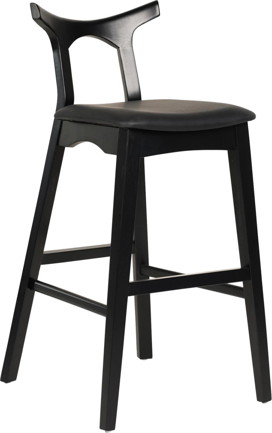 Karrige për bar USOPP FH9951.02 dru gome & PU ngjyrë e zezë 49x53x99,5 cm