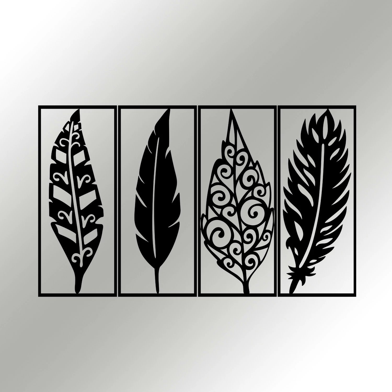 Aksesor dekorativ metalik për mur Wallity, Safderun, ngjyrë e zezë, 100x60cm