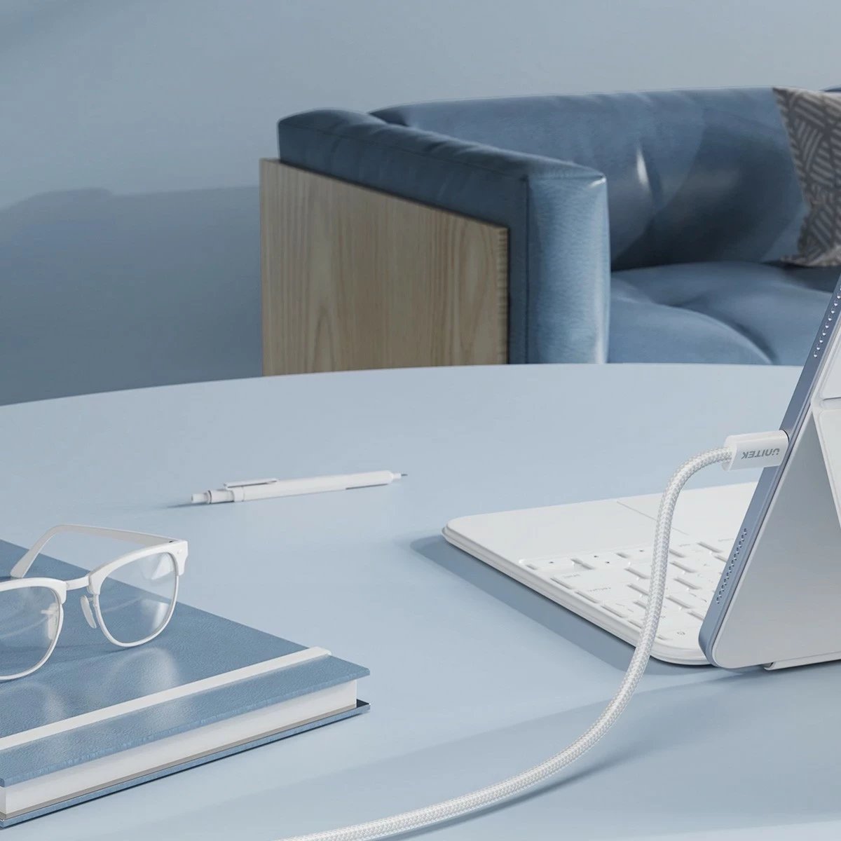 Kabëll Unitek USB-C PD 100W, 1m, bardhë Kabëll Unitek USB-C PD 100W, 1m, bardhë