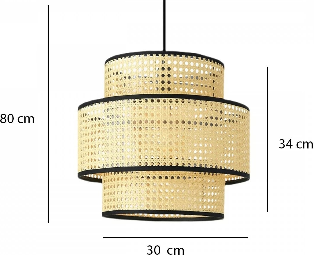 Llambë tavani Opviq, ratan, krem dhe e zezë, AYD-3336