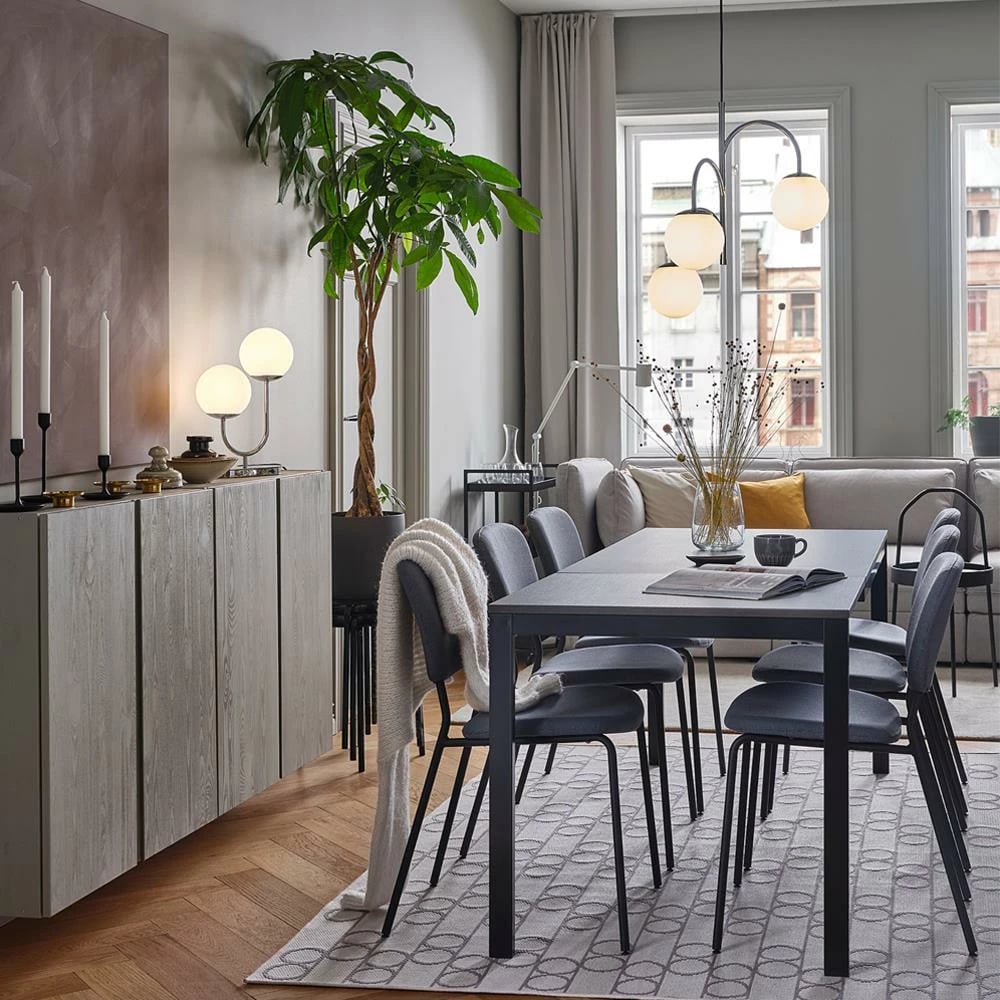 Tavolinë metalike LANDMEGA Nextdeco, H75x120x75cm, e zezë