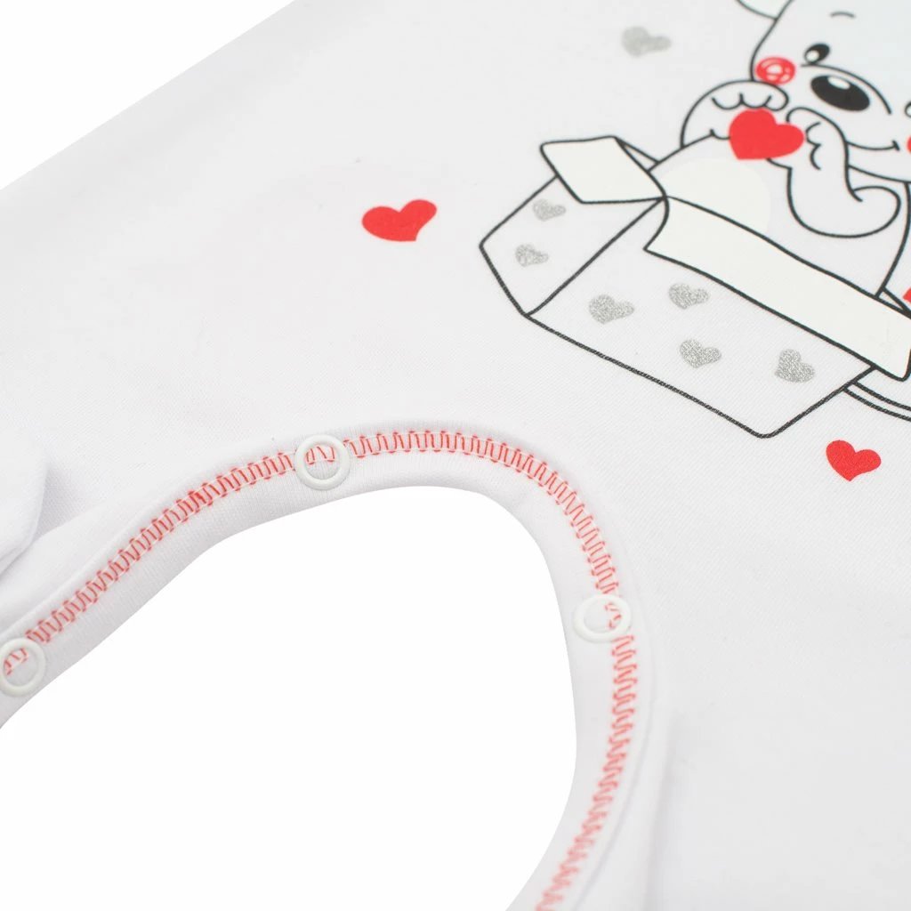 Kominoshe bebe, New Baby, Mouse, 100% pambuk, madhësia 86 (12–18m), e bardhë