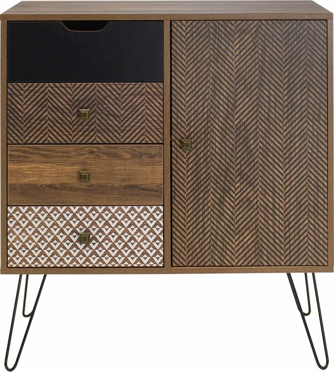 Komodë Boho, ngjyrë arre, 79.5x39.5x86cm