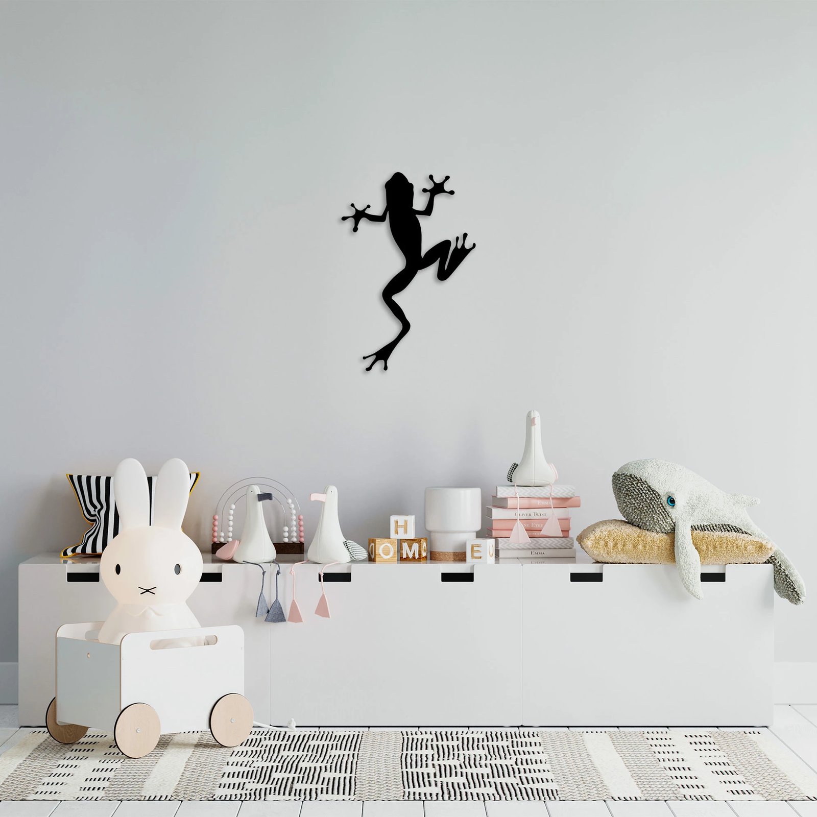 Aksesor dekorativ metalik për mur, bretkosë, Wallity, 28x42cm