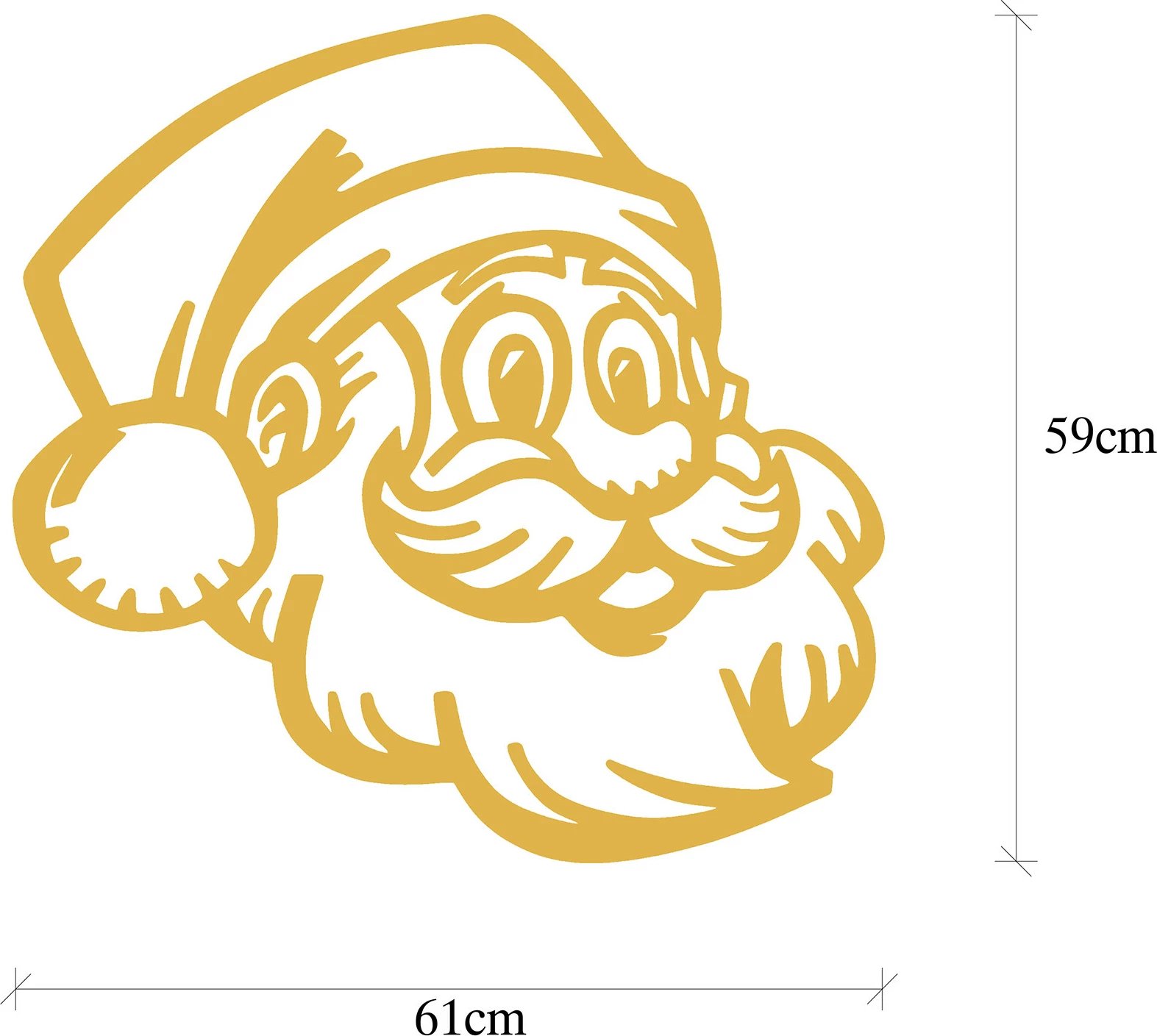 Aksesor dekorativ metalik për mur, Wallity, XMASGOLD - 014, ngjyrë ari, 61x59cm