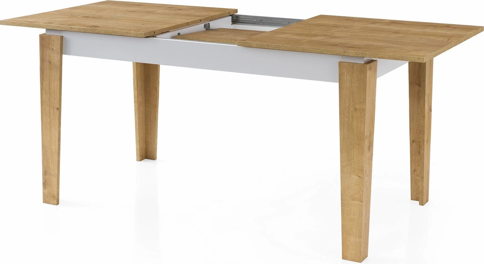 Tavolinë ngrënieje e zgjatshme, ngjyrë lis dhe e bardhë, Skye Decor, Cunda - 2982