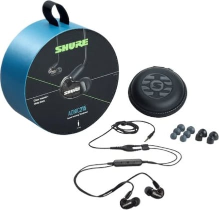 Kufje Shure AONIC 215, me kabllo 3.5mm, të zeza