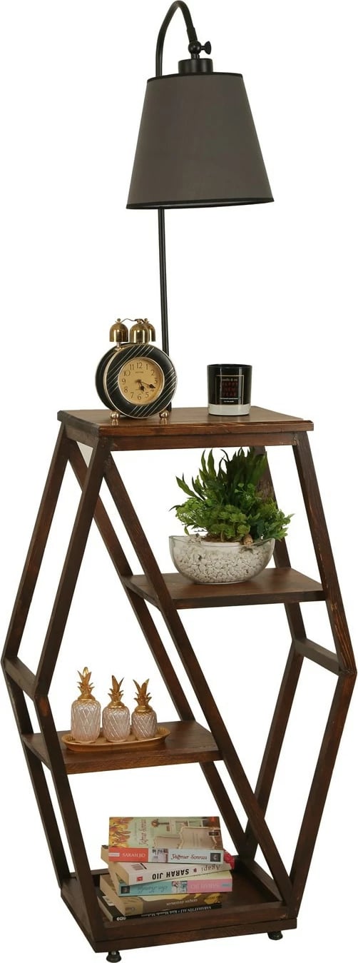 Llambë dyshemeje Opviq, 8525-6, ngjyrë antracit, me raft librash, 165 cm