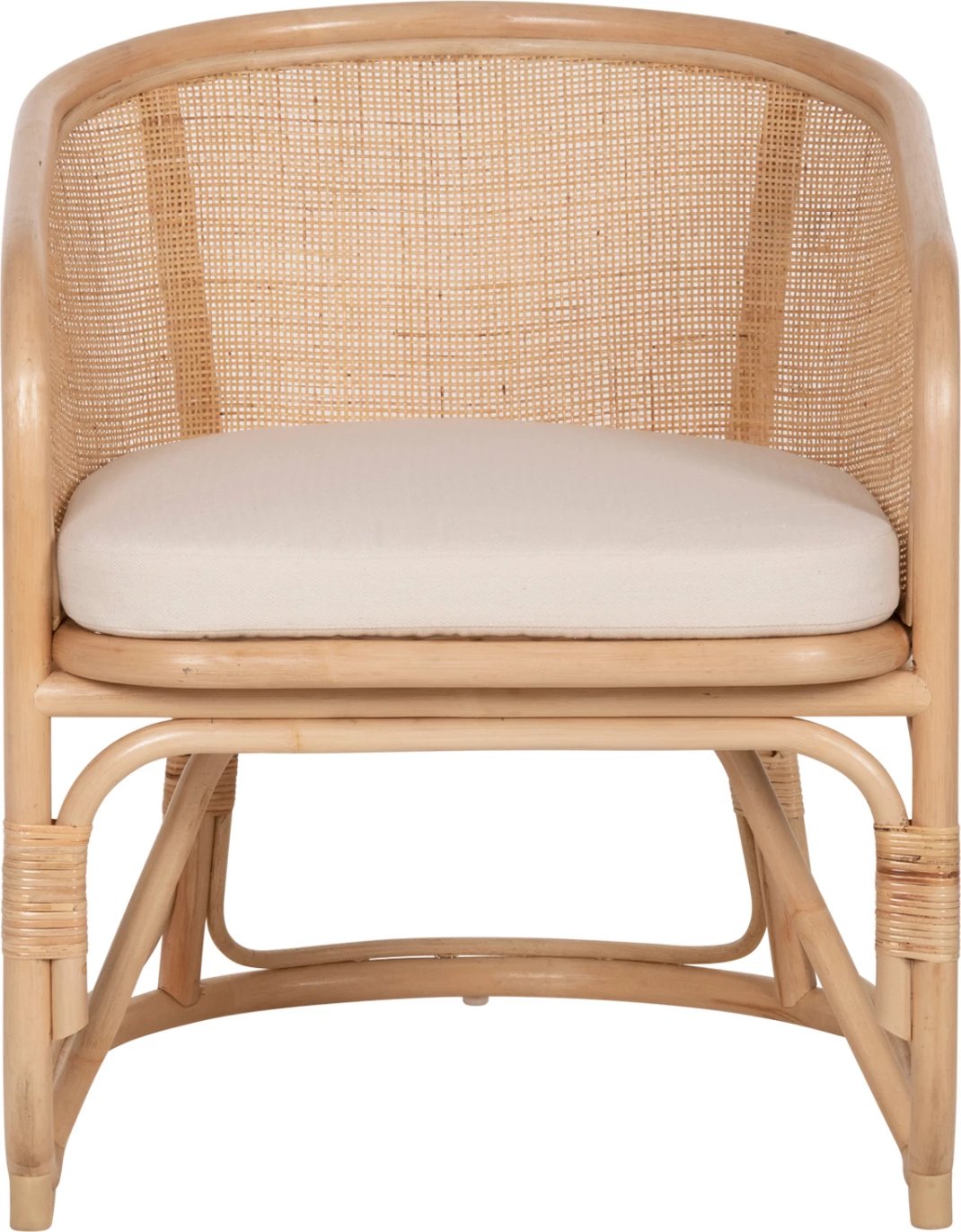 Karrige KIKO FH9839 rattan, ngjyrë natyrale, jastëk i bardhë, 61x71x76H cm.
