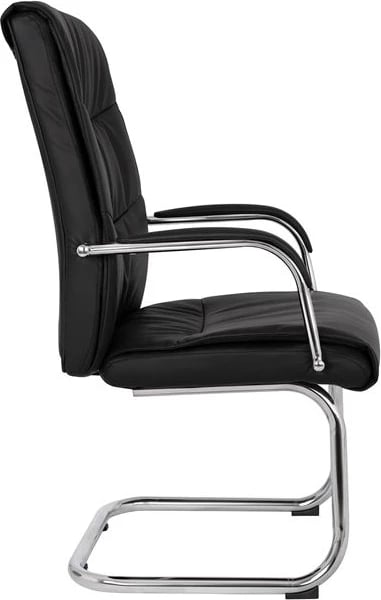 Karrige konferencash JACOB FH1045.11, ngjyrë e zezë PU, bazë e kromuar, 57x66,5x102 cm, set prej 2 copash