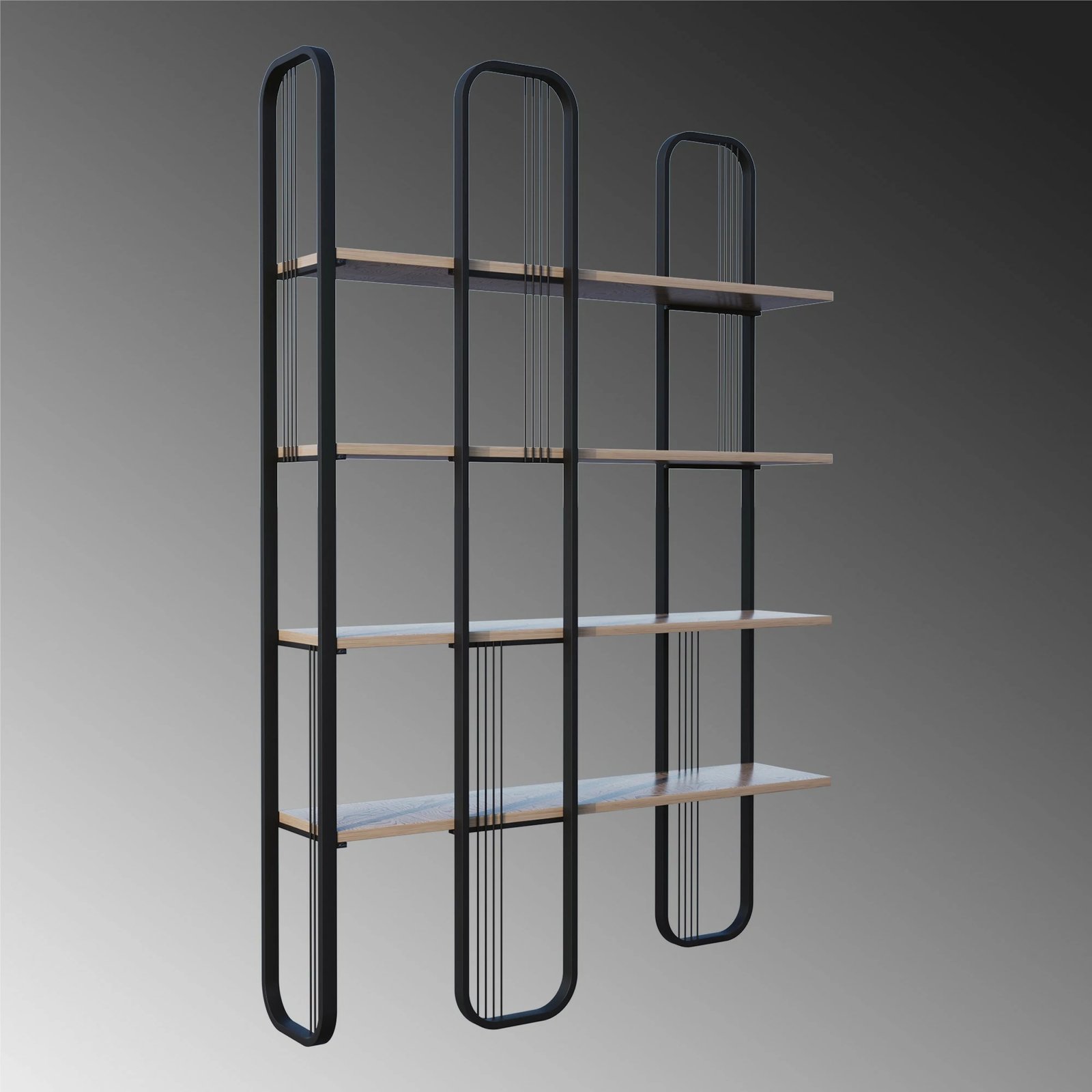 Raft librash Hanah Home, ngjyrë e zezë, Sierra