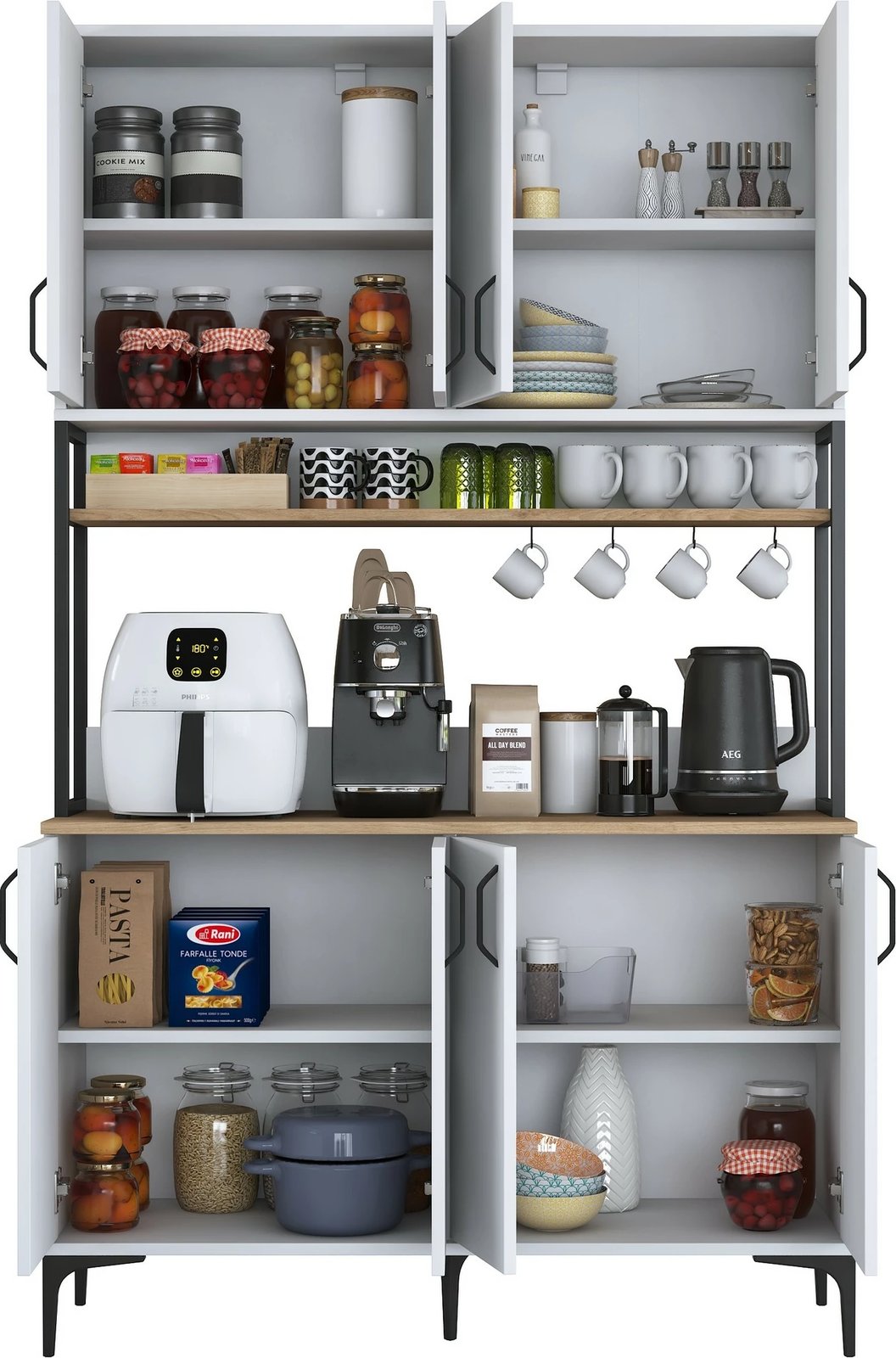 Dollap shumëfunksional Skye Decor, ngjyrë arre dhe e bardhë, JE173 - 3399