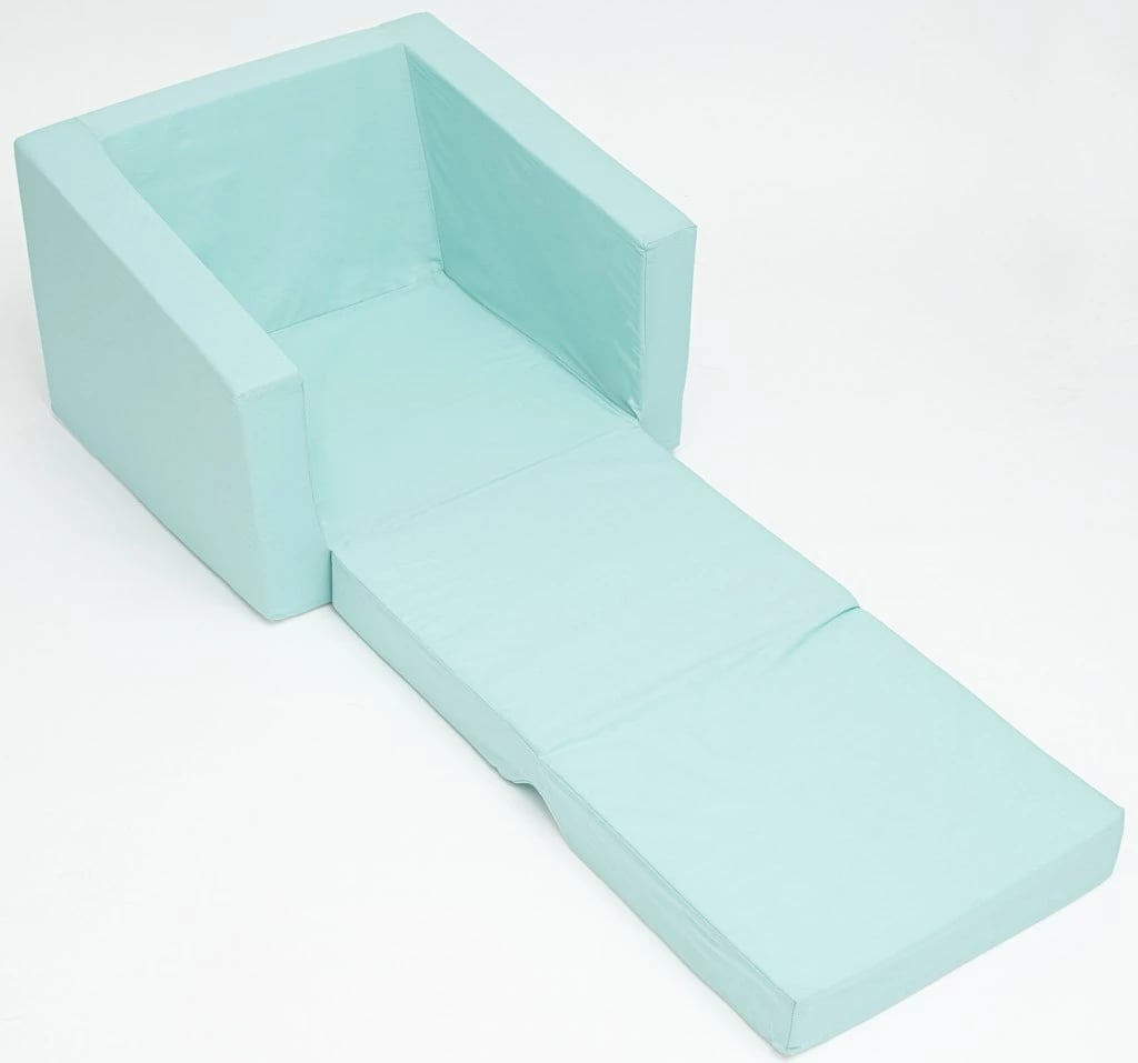 Fotelë palosëse për fëmijë, New Baby, Elephant, shkumë poliuretani, mbulesë pambuku e heqshme me zinxhir, 37x45x42 cm, mint