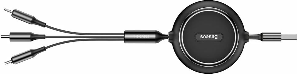 Kabllo zgjatshme 3-në-1 Baseus Golden Loop CAMLT-JH01, USB - micro USB / Lightning / USB-C, 1.2m, e zezë Kabllo zgjatshme 3-në-1 Baseus Golden Loop CAMLT-JH01, USB - micro USB / Lightning / USB-C, 1.2m, e zezë