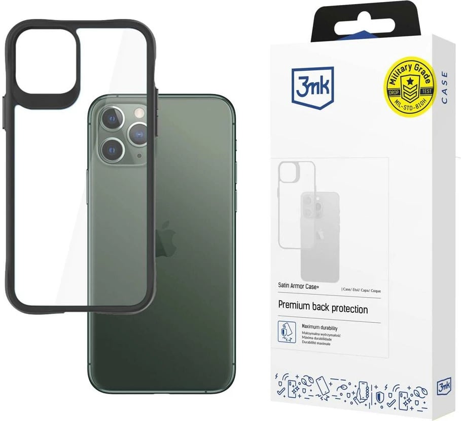 Mbështjellës 3mk Satin Armor Case+ për iPhone 11 Pro Max, Transparent