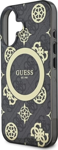Mbështjellës Guess Peony On 4G MagSafe për iPhone 16, Zi Mbështjellës Guess Peony On 4G MagSafe për iPhone 16, Zi
