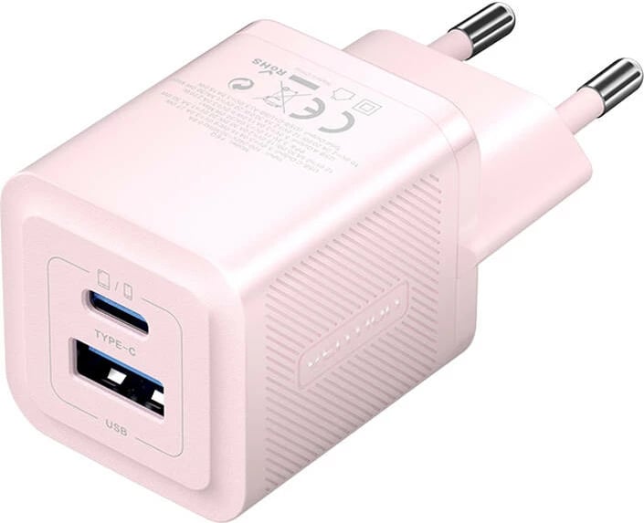 Karikues muri Vention FEQP0-EU, 30W, USB-C + USB-A, GaN, rozë