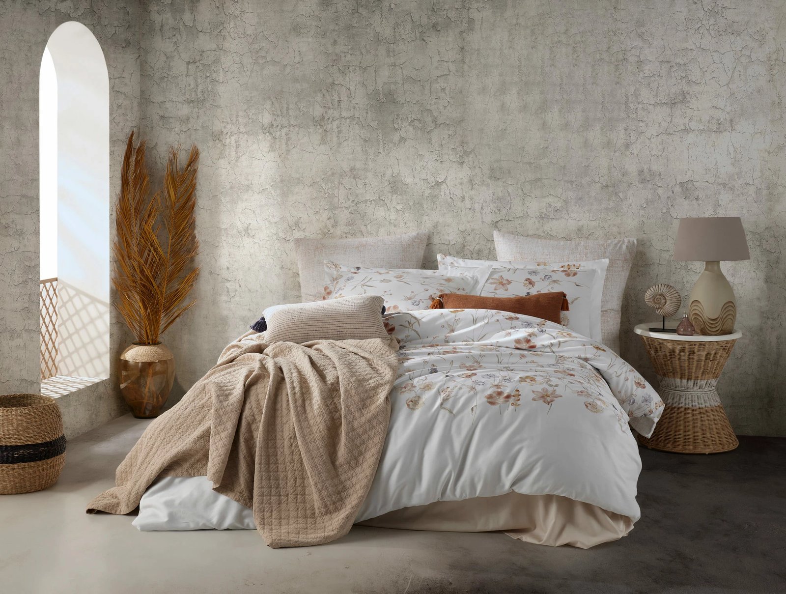 Set mbulesë për jorgan King Satin, L'essentiel, Rosebella, e bardhë