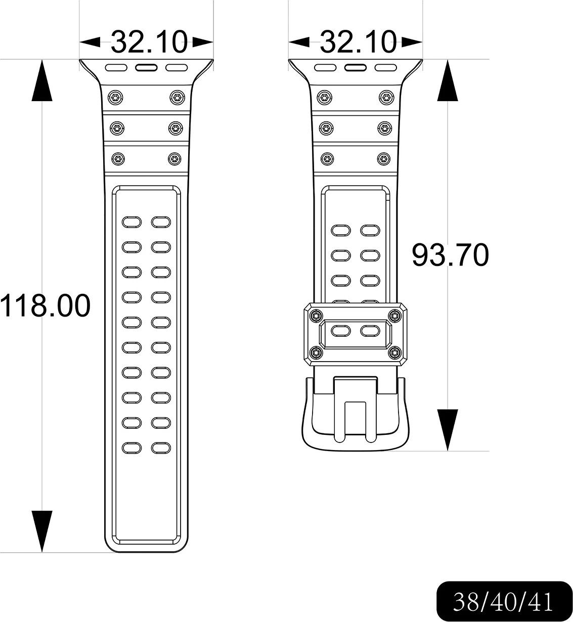 Rrip për Apple Watch Hurtel Strap Triple Protection, 38/40/41mm, i bardhë