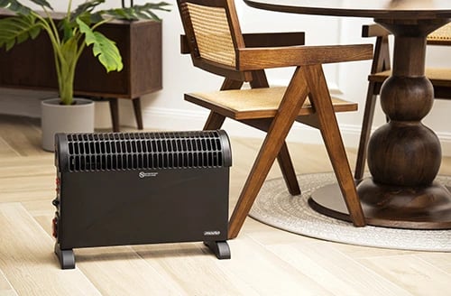 Ngrohës konvektor, Adler, MS 7741, 2000W, 3 nivele, termostat dhe timer 24h, Turbo fan, i zi