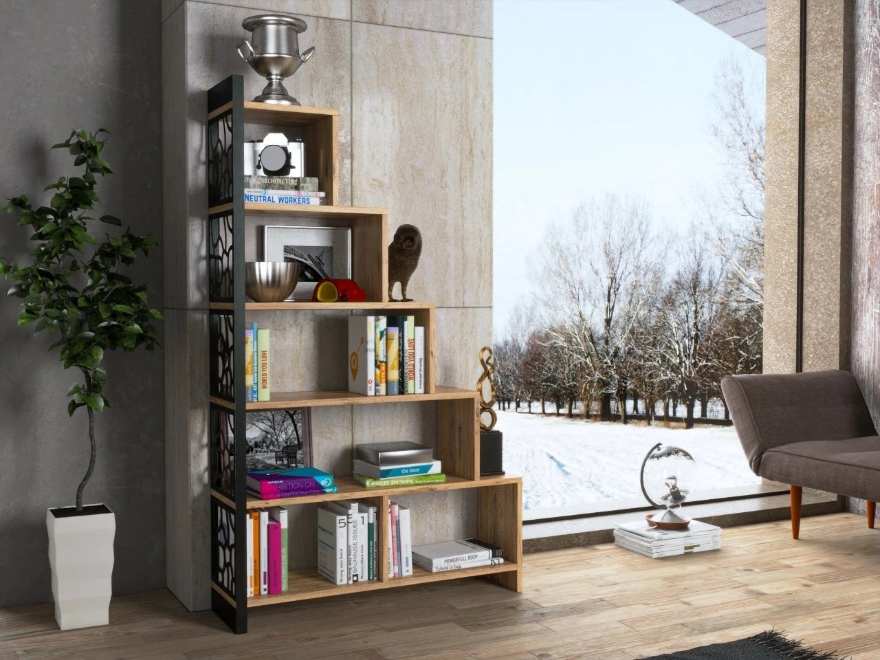 Raft librash Hanah Home, ngjyrë Atlantic Pine, FRN-12034