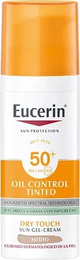 Krem xheli me ngjyrë për fytyrë Eucerin Oil Control Colour Medium SPF50+, 50ml unisex