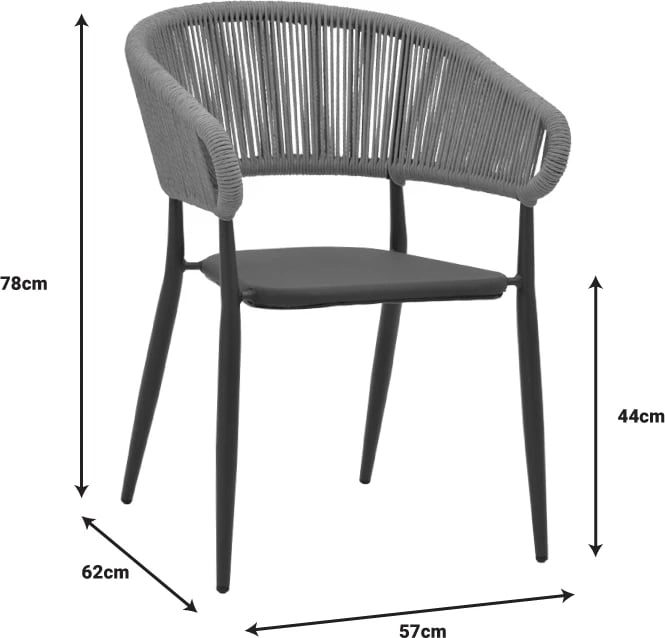 Set tavoline me karrige për terasë Kliton-Raven, alumin, ngjyrë antracit-natyrale, 80x80x74cm, 5 copë