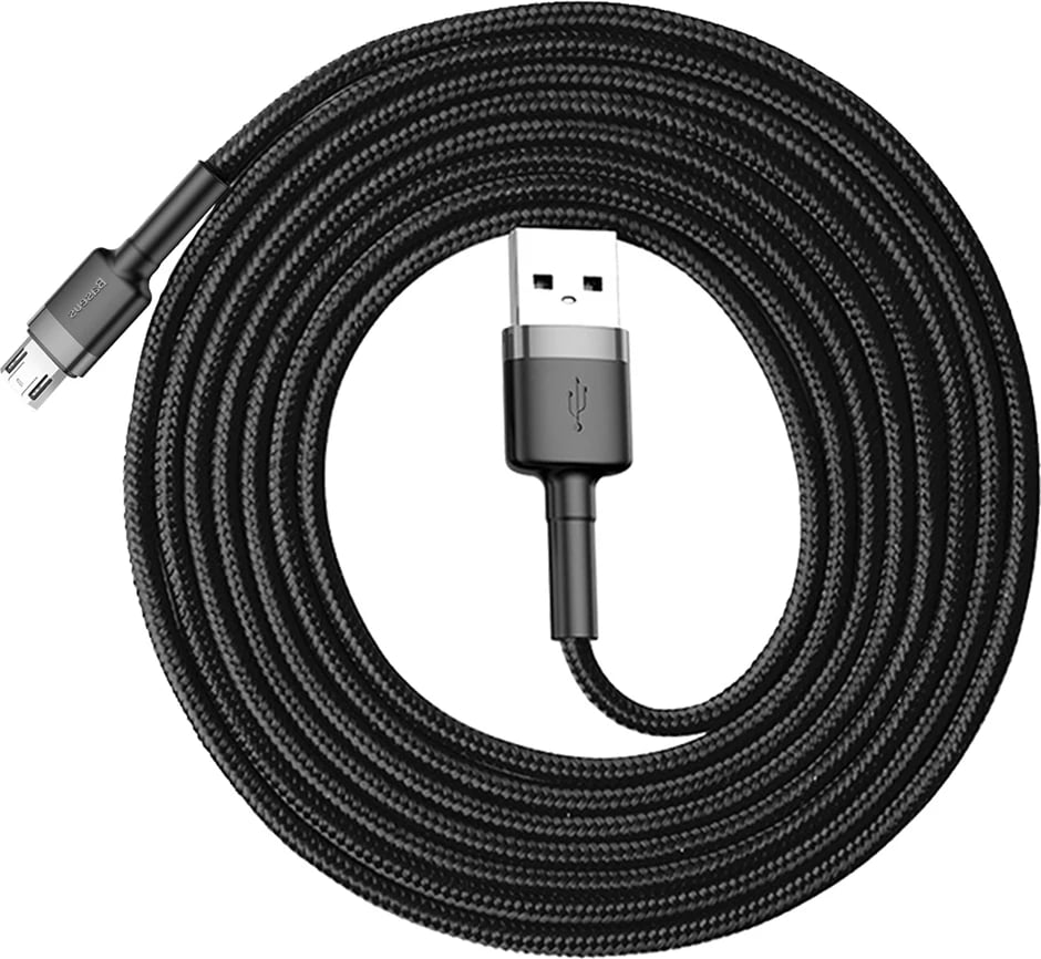 Kabllo Baseus Cafule CAMKLF-CG1, USB-A në micro USB, 2m, e zezë-gri