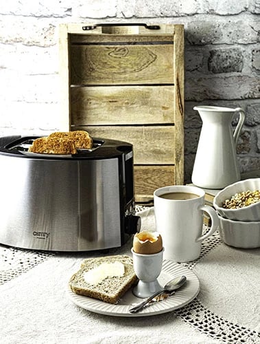 Toster Adler CR 3215, 2 feta, 1000W max, inox/zezë