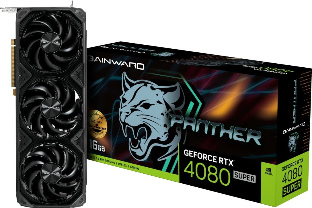 Kartelë grafike Gainward GeForce RTX 4080 SUPER Panther OC, 16 GB, GDDR6X, PCI Express x16 4.0, e zezë