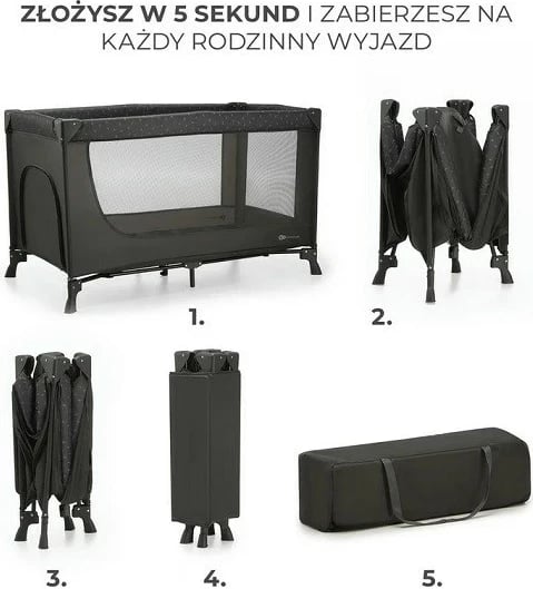 Krevat udhëtimi KinderKraft JOY LIGHT, gri
