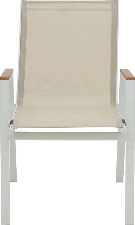 Karrige alumini Azelie, ngjyrë bezhë, këmbë të bardha, 77x55x94cm