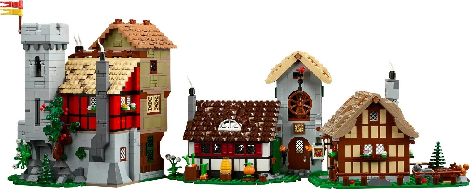 Set LEGO Medieval Town Square ICONS 10332, 8 minifigura