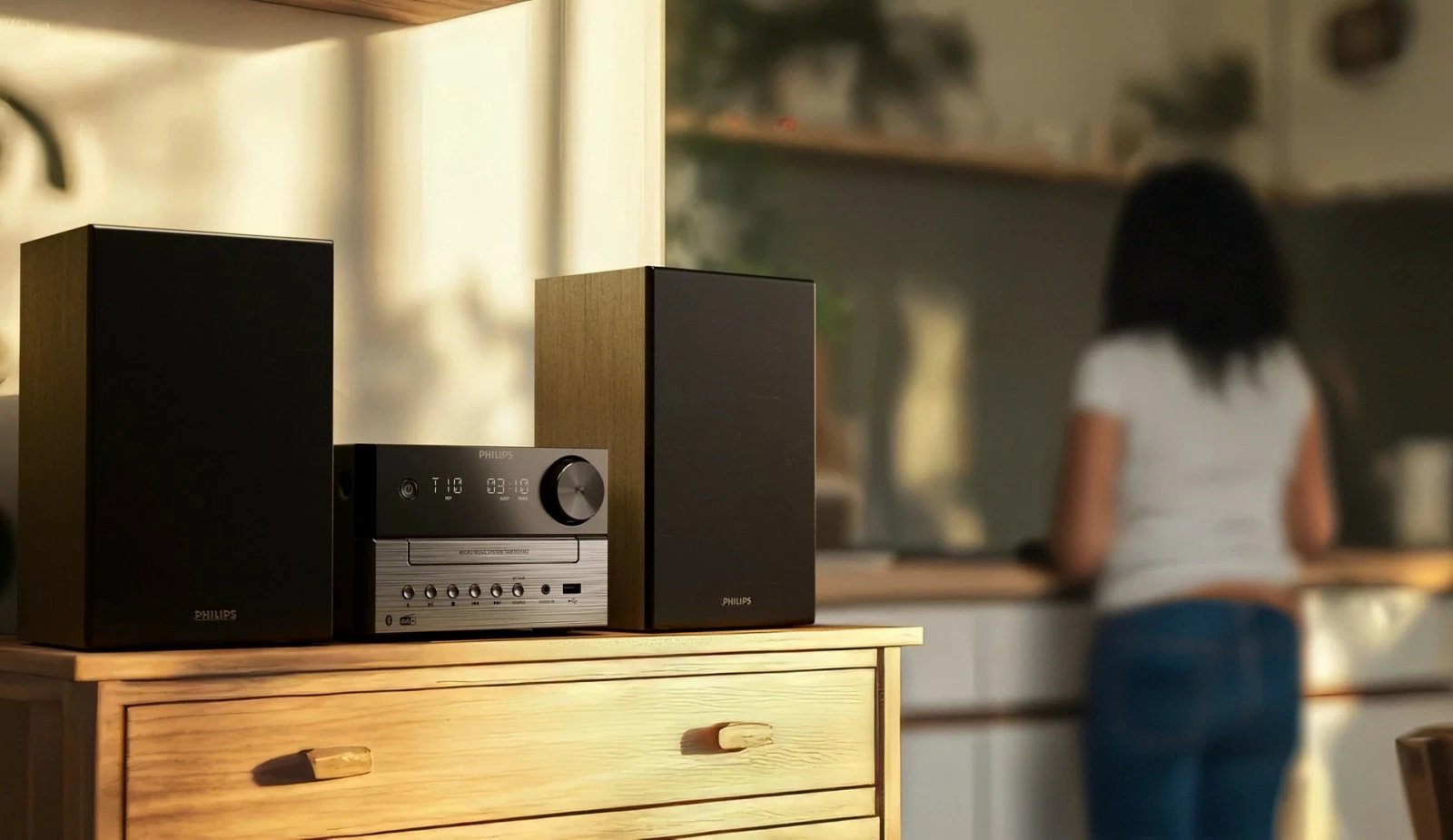 Mikrosistem HiFi, Philips, TAM3505M2/12, CD, Bluetooth 5.4 me Auracast, DAB+/FM, USB, 20 W, e zezë