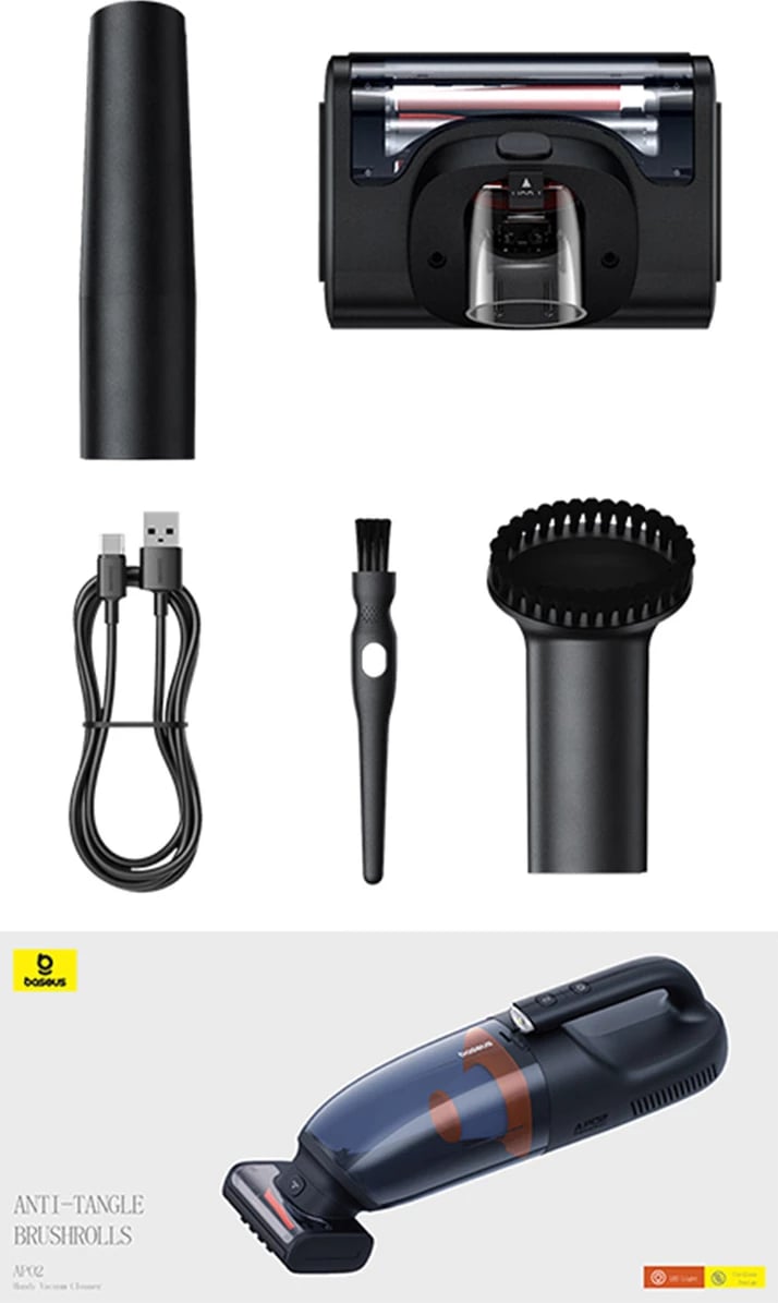 Fshesë portabile Baseus AP02, 6000Pa, 10000mAh, e zezë Fshesë portabile Baseus AP02, 6000Pa, 10000mAh, e zezë