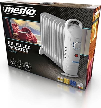 Radiator me vaj, Adler MS 7806, 11 brinja, 1200W, gri