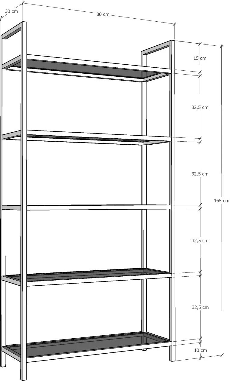 Raft librash Hanah Home, K101, ngjyrë ari