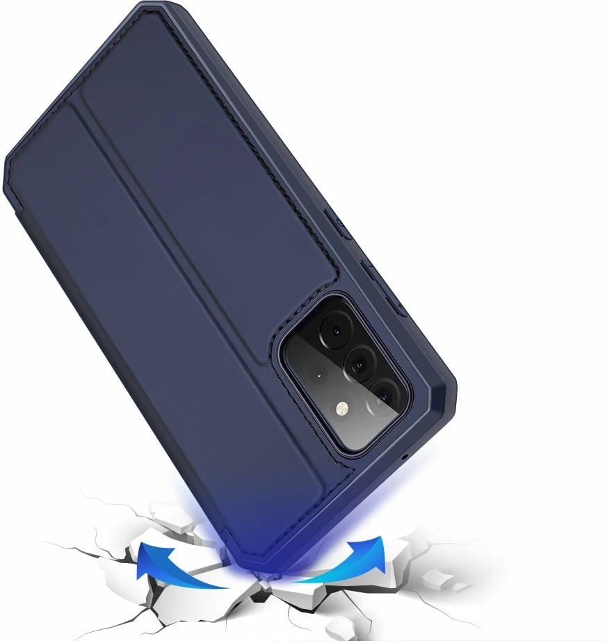 Mbështjellës Dux Ducis Skin X për Samsung Galaxy A72, me kapak, me mbajtëse, me portofol, Blu