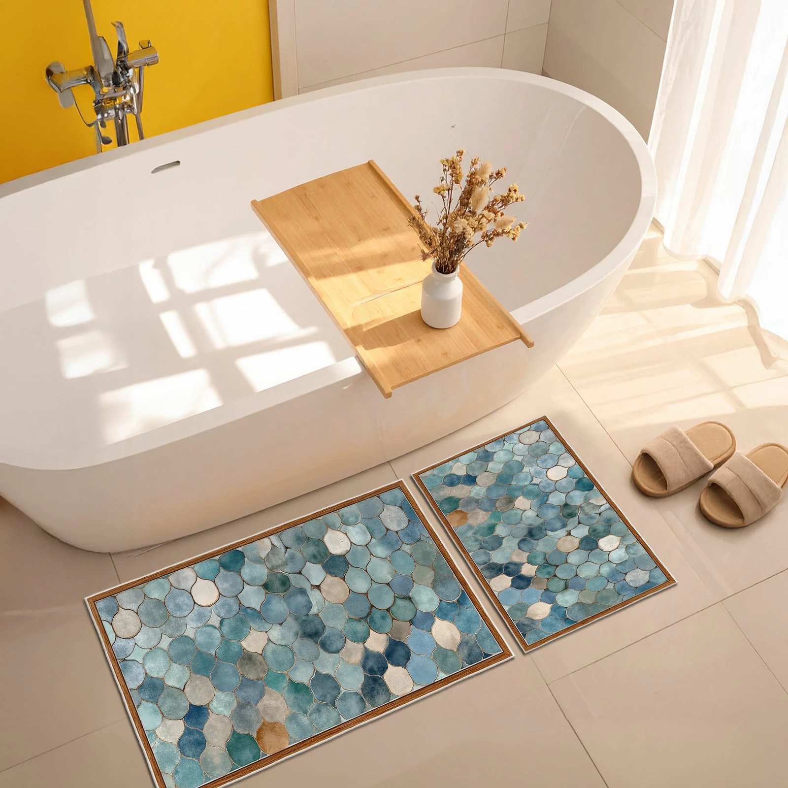 Set tapetash për banjo, 2 copë, ngjyrë kaltër, Mijolnir, Asr19