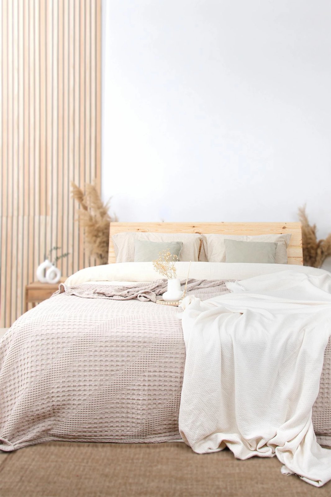 Mbulesë krevati King Joanna, ngjyrë bezhë, L'essentiel