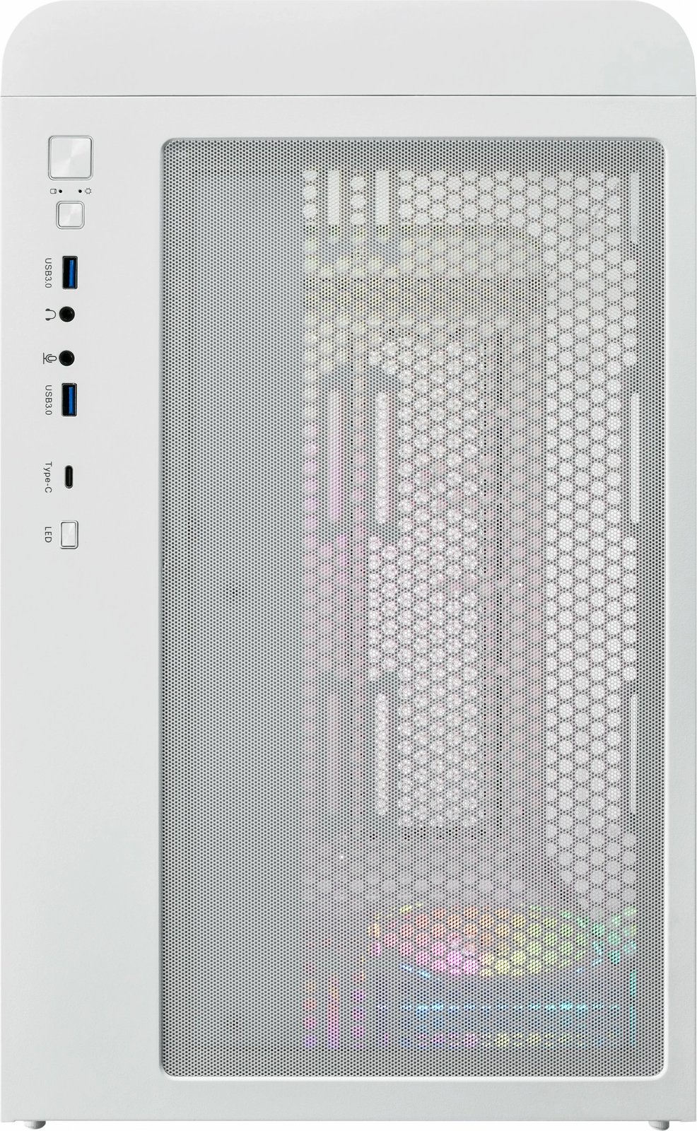 Kasë FSP S380-WA ARGB TG, midi tower, xham i temperuar, e bardhë