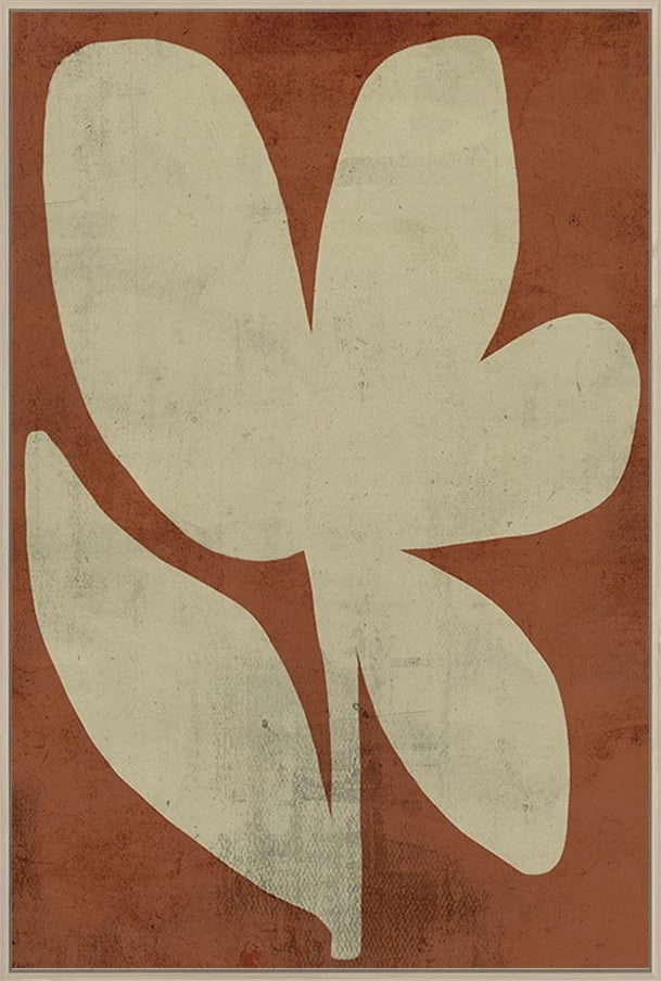 Pikturë dekorative Minimal Plant, kanavacë, shumëngjyrëshe, kornizë druri natyral, 83x123x4cm